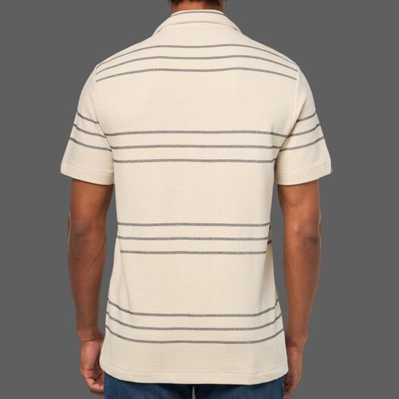 KARL LAGERFELD Men's Knitted Button Front Collared Short Sleeve Shirt Size M NWT - Picture 2 of 10